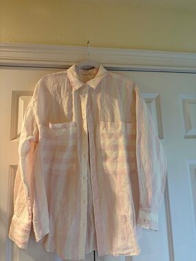 Left On Friday Getaway Button Down Shirt L/XL Oversized EUC Like New